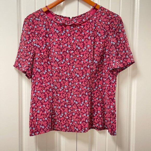 Vintage Floral Cut-Out Blouse – M - Picture 2 of 9